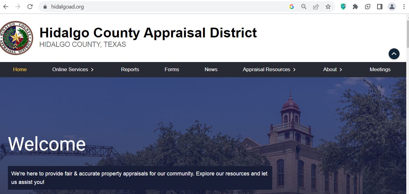 Hidalgo County CAD 2026 property search and tax appraisal screenshot