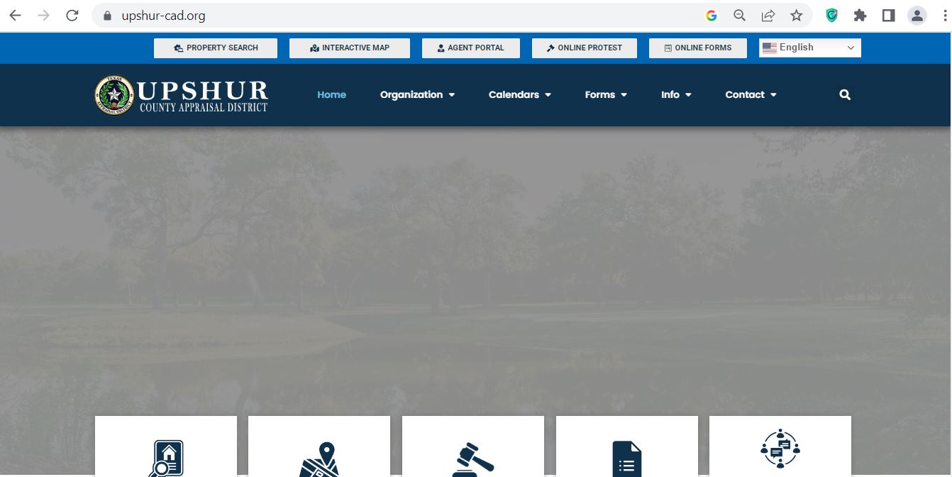 Upshur County CAD 2026 property search and tax appraisal screenshot