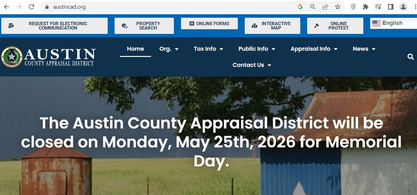 Austin County CAD 2026 property search and tax appraisal guide