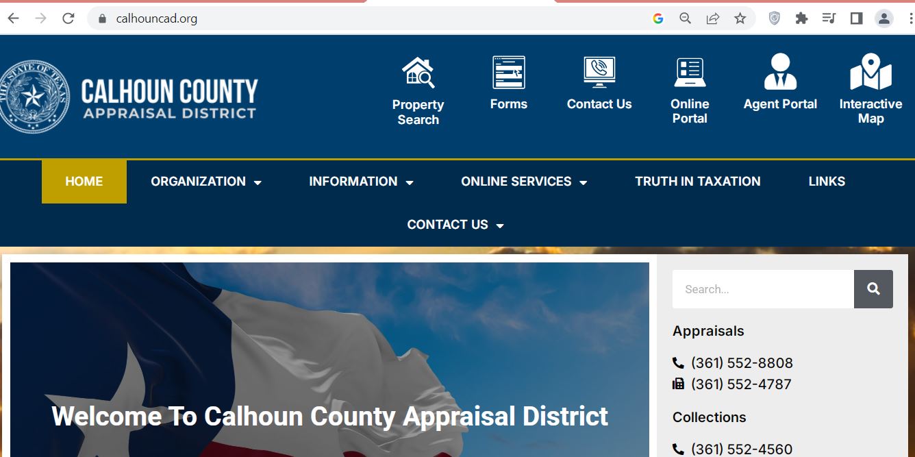 Calhoun County CAD 2026 property search and tax appraisal guide