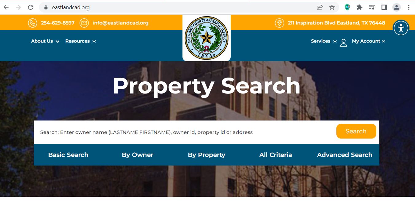 Eastland County CAD 2026 property search and tax appraisal guide