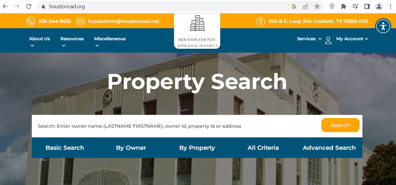 Houston County CAD 2026 property search and tax appraisal guide