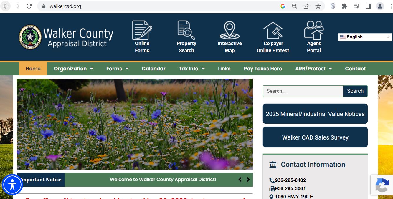 Walker County CAD 2026 property search and tax appraisal guide