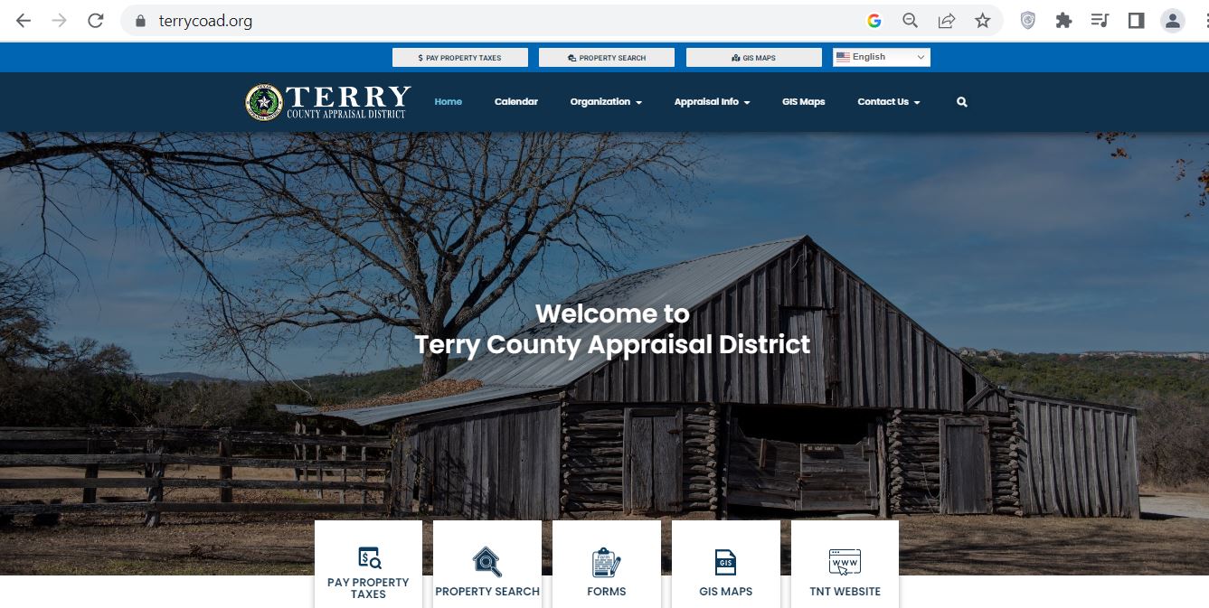 Terry County CAD 2026 official property search tax payment forms and GIS map website